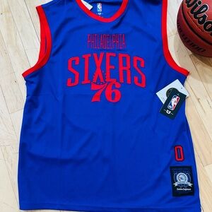 Blue and Red Basketball Jersey